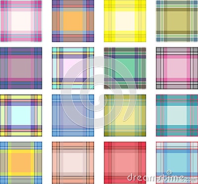 Seamless background set of plaid pattern, illustration Cartoon Illustration