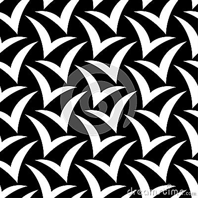 Seamless background with silhouettes of birds against the sky. Flat design. Stock Photo