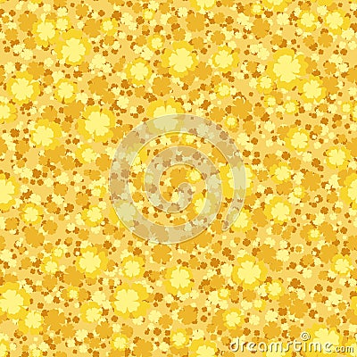 Seamless background with small yellow flowers. Vector illustration. Vector Illustration