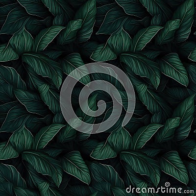 Seamless background of Spathiphyllum leaves Stock Photo