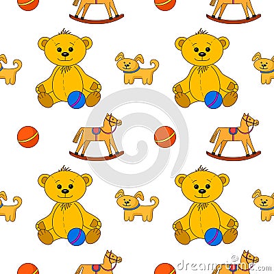 Seamless background, toys Vector Illustration