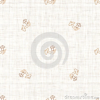 Seamless background webcap mushroom gender neutral pattern. Whimsical minimal earthy 2 tone color. kids nursery Stock Photo