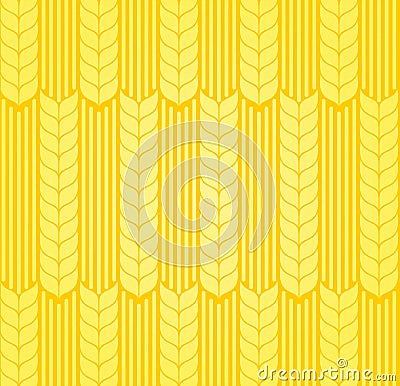 Seamless background with wheaten cones. Vector Illustration