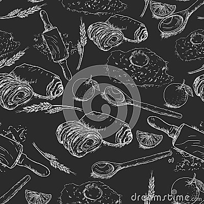 Seamless Bakery background Vector Illustration