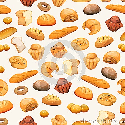 Seamless Bakery Icons Background Vector Illustration