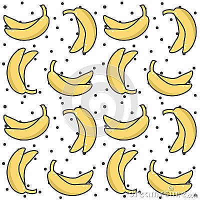 Seamless banana pattern Stock Photo