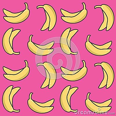 Seamless banana pattern Vector Illustration