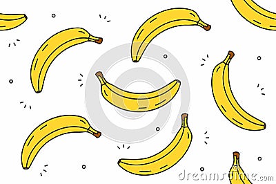 Bananas seamless pattern Vector Illustration