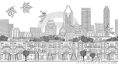 Seamless banner of Montreal, Quebec Vector Illustration