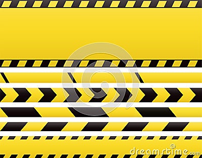 Seamless barricade tapes and web banners Vector Illustration
