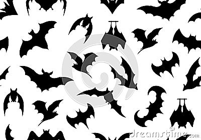 Seamless bats background Vector Illustration