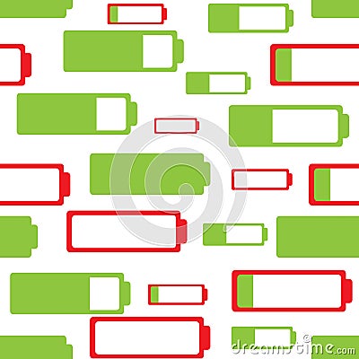 Seamless battery charges Vector Illustration