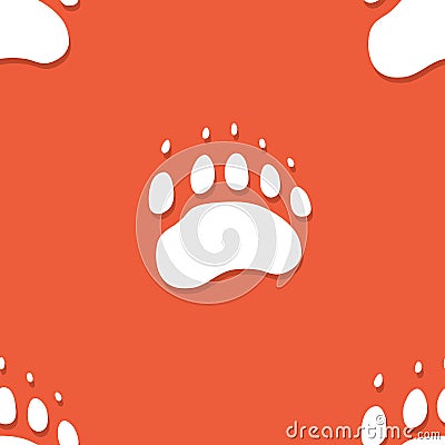 Seamless bear footprint pattern Vector Illustration