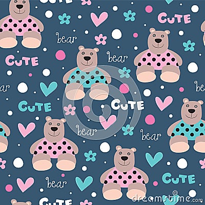 Seamless bear teddy pattern vector illustration Vector Illustration