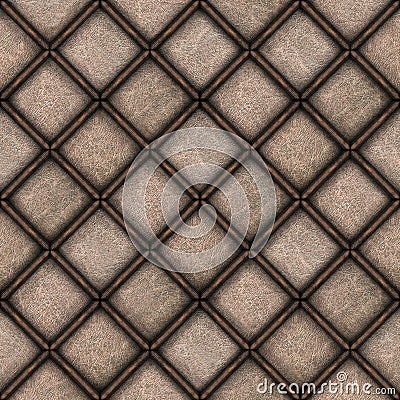 Seamless beige leather texture decorated with wooden planks as v Stock Photo