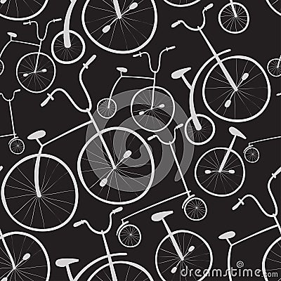 Seamless bicycles pattern. Bikes. Vector Illustration