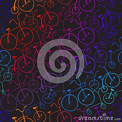 Seamless bicycles pattern. Bikes. Vector Illustration