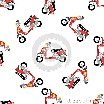 Seamless Bike Pattern Vector Illustration