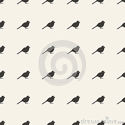 Seamless bird silhouette pattern Vector Illustration