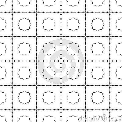 Seamless Black Geometric Pattern Small Elements Repeated On White Background Stock Photo