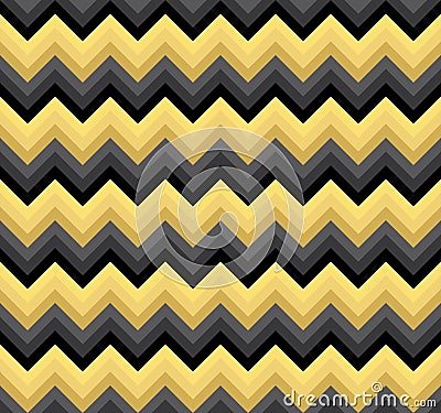 Seamless black and gold double palette blend chevron zigzag pattern vector Vector Illustration