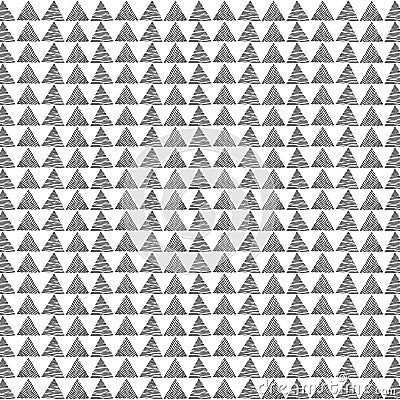 Seamless black triangle hand drawn a pattern isolated on white b Vector Illustration