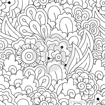 Seamless black and white background. Vector Illustration