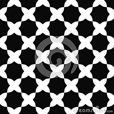 Seamless black and white curved octagon pattern Vector Illustration