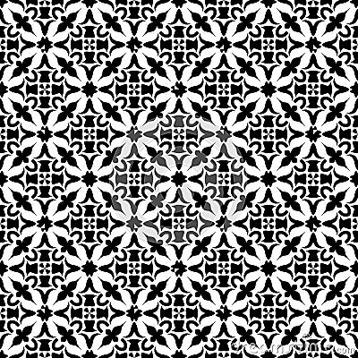 SEAMLESS BLACK AND WHITE GEOMETRIC PATTERN Vector Illustration