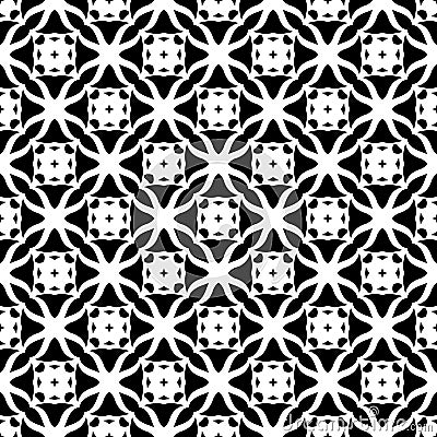 SEAMLESS BLACK AND WHITE GEOMETRIC PATTERN Vector Illustration