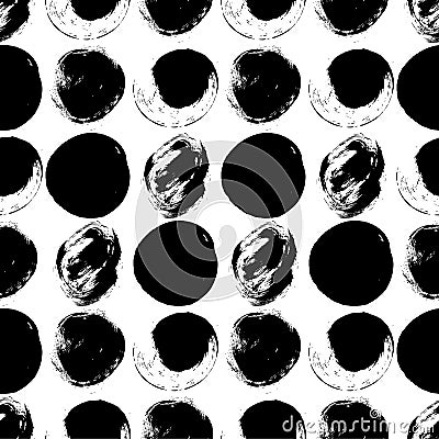 Seamless black and white hand drawn pattern Vector Illustration