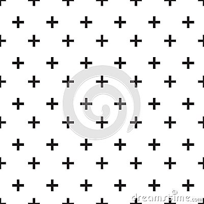 Seamless black and white pattern with crosses Vector Illustration