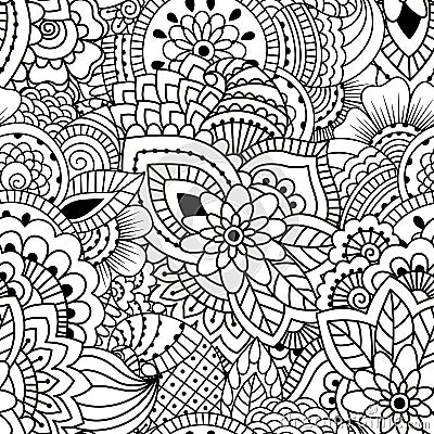 Seamless black and white pattern. Vector Illustration