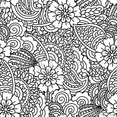Seamless black and white pattern. Vector Illustration