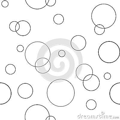 Seamless black and white pattern texture with circles Vector Illustration