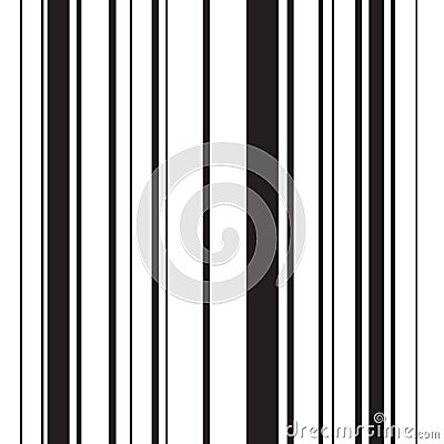 Seamless black and white stripped barcode pattern Vector Illustration