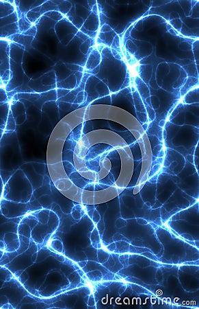 Seamless Blue Electric Lightning Storm Stock Photo