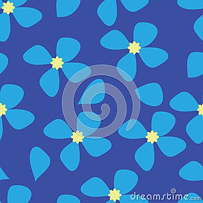 Seamless blue flower pattern background Stock Photo