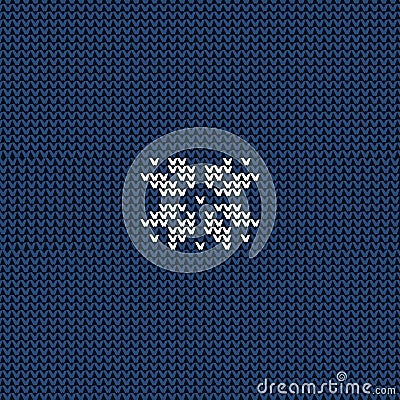 A Seamless blue Knitting texture vector, a Traditional Blue and white sweater pattern for Winter Sweater Fairisle Design Stock Photo