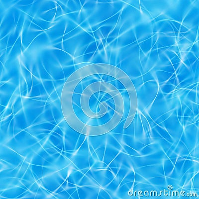 Seamless blue ocean light pattern. Sea ripple with scattered little sunbeams. Swimming pool texture. Azure shining Vector Illustration