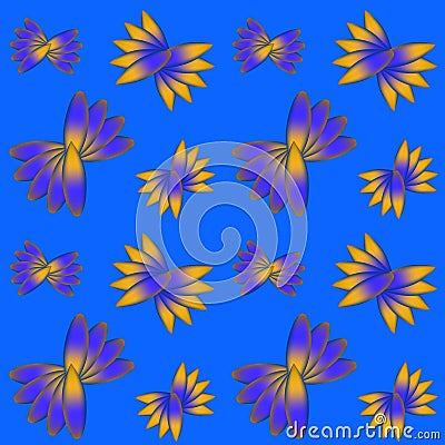 Seamless blue pattern Vector Illustration