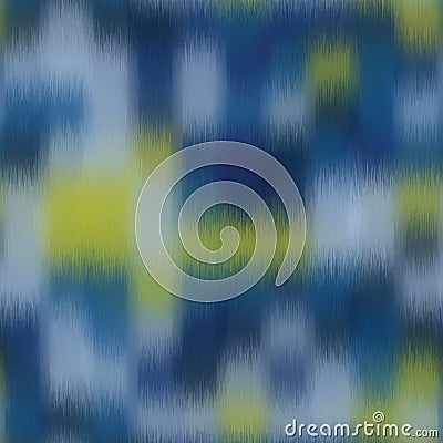 Seamless blurred fuzzy tribal ikat pattern for surface design and print Vector Illustration