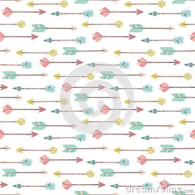 Seamless boho pattern. Vector image on national American motifs. Stock Photo