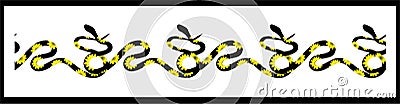 Seamless border with snakes. The border is serpentine. A repeating pattern. Cobra, anaconda and boa constrictor Vector Illustration
