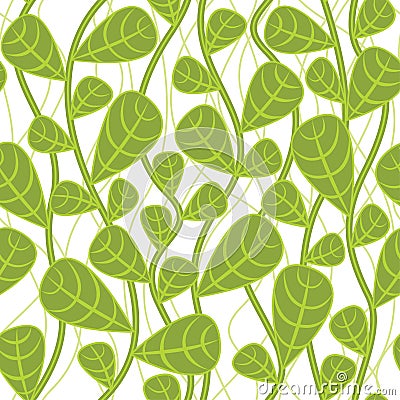 Seamless botanical background Vector Illustration