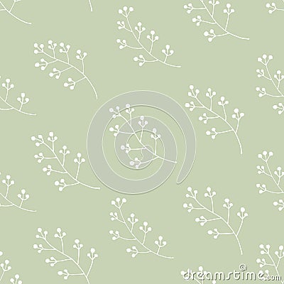 Seamless botanical pattern in black and white Stock Photo