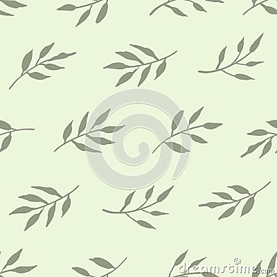 Seamless botanical pattern in soft green Stock Photo