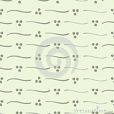 Seamless botanical pattern in soft green and white Stock Photo
