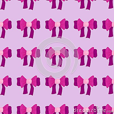 Seamless bow pattern on pink background cute fashion bowknot vector illustration Vector Illustration