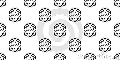 Seamless brain icon pattern, repeats vertically and horizontally Vector Illustration